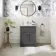 Milos Slate Grey Basin Vanity 600mm - Chrome Handles