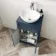 Milos Navy Blue Vanity with Oval Basin 500mm - Brushed Handles