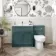 Milos Mystic Green Combination Vanity Basin and Miami Toilet 1300mm - Chrome Handles