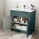 Milos Mystic Green Combination Vanity Basin and Miami Toilet 1300mm - Chrome Handles
