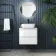 Corsica Gloss White Wall Hung Drawer Vanity with Marble Top & Curved Counter Top Basin 600mm