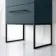 Elba Inky Blue Wall Hung Basin Drawer Vanity 600mm with Matt Black Stand