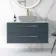 Elba Inky Blue Wall Hung Drawer Vanity 1000mm Excludes Counter Top Basin - Brushed Brass Accents