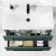 Elba Midnight Green Wall Hung Basin Drawer Vanity 800mm with Matt Black Stand