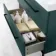 Elba Midnight Green Wall Hung Basin Drawer Vanity 800mm with Matt Black Stand