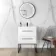 Elba Gloss White Wall Hung Basin Drawer Vanity 600mm with Matt Black Stand