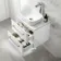 Omaha Gloss White Wall Hung Drawer Vanity with Marble Top & Curved Counter Top Basin 600mm