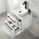 Omaha Gloss White Wall Hung Drawer Vanity with Marble Top & Marin Basin 600mm - Black Accents