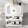 Omaha Gloss White Wall Hung Drawer Vanity with Marble Top & Marin Basin 600mm - Brushed Brass Accents
