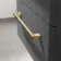 Omaha Slate Grey Wall Hung Drawer Vanity with Marble Top 600mm (Excludes Counter Top Basin) - Brushed Brass Accents
