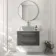 Omaha Slate Grey Wall Hung Drawer Vanity with Marble Top 800mm (Excludes Counter Top Basin) - Brushed Brass Accents