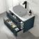 Omaha Navy Blue Wall Hung Drawer Vanity with Marble Top 800mm (Excludes Counter Top Basin) - Black Accents