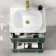 Omaha Mystic Green Wall Hung Drawer Vanity with Marble Top & Curved Counter Top Basin 600mm - Brushed Brass Accents