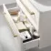 Omaha Linen White Wall Hung Drawer Vanity with Marble Top 800mm (Excludes Counter Top Basin) - Brushed Brass Accents