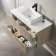 Crete Fluted Apex Oak Wall Hung Drawer Vanity with Marble Top & Cody Basin 1000mm