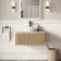 Malta Fluted Country Oak Wall Hung Drawer Vanity with Marble Top & Nevis Basin 800mm