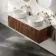 Malta Fluted Black Walnut Double Wall Hung Drawer Vanity with Marble Top & Nevis Basin 1200mm