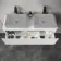 Malta Fluted Coastal White Double Wall Hung Drawer Vanity with Marble Top 1200mm - Excludes Counter Top Basin