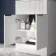Havana Fluted Coastal White Cabinet with Marble Top & Reno Basin 600mm - Black Accents