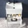 Havana Fluted Coastal White Basin Vanity and Back To Wall Toilet Unit 1100mm (Excludes Toilet) - Black Accents
