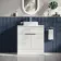 Havana Fluted Coastal White Cabinet with Marble Top & Marin Basin 800mm - Chrome Handles