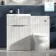 Havana Fluted Coastal White Combination Vanity Basin and Miami Toilet 1100mm - Chrome Handles