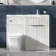 Havana Fluted Coastal White Combination Vanity Basin and Houston Toilet 1100mm - Chrome Handles - Right Handed
