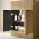 Havana Fluted Country Oak Cabinet with Marble Top & Nevis Basin 600mm - Black Accents