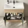 Havana Fluted Country Oak Basin Vanity 800mm - Black Accents