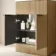 Havana Fluted Country Oak Basin Vanity and Back To Wall Toilet Unit 1100mm (Excludes Toilet) - Black Accents