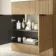 Havana Fluted Country Oak Basin Vanity and Back To Wall Toilet Unit 1300mm (Excludes Toilet) - Black Accents