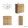Havana Fluted Country Oak Cabinet with Marble Top & Marin Basin 800mm - Brushed Brass Accents