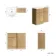 Havana Fluted Country Oak Basin Vanity and Back To Wall Toilet Unit 1000mm (Excludes Toilet) - Brushed Brass Accents