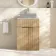 Havana Fluted Country Oak Cabinet with Marble Top 600mm (Excludes Counter Top Basin) - Chrome Handles
