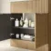 Havana Fluted Country Oak Cabinet with Marble Top & Nevis Basin 800mm - Chrome Handles