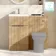 Havana Fluted Country Oak Basin Vanity and Back To Wall Toilet Unit 1000mm (Excludes Toilet) - Chrome Handles