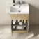 Havana Fluted Country Oak Combination Vanity Basin and Miami Toilet 1000mm - Chrome Handles