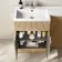 Havana Fluted Country Oak Basin Vanity and Back To Wall Toilet Unit 1100mm (Excludes Toilet) - Chrome Handles - Left Handed