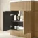 Havana Fluted Country Oak Basin Vanity and Back To Wall Toilet Unit 1100mm (Excludes Toilet) - Chrome Handles - Left Handed