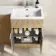 Havana Fluted Country Oak Basin Vanity and Back To Wall Toilet Unit 1100mm (Excludes Toilet) - Chrome Handles - Right Handed