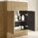 Havana Fluted Country Oak Basin Vanity and Back To Wall Toilet Unit 1100mm (Excludes Toilet) - Chrome Handles - Right Handed