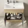 Havana Fluted Country Oak Basin Vanity and Back To Wall Toilet Unit 1300mm (Excludes Toilet) - Chrome Handles