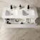 Sorrento Fluted Coastal White Wall Hung Double Basin Drawer Vanity 1200mm