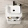 Sorrento Fluted Coastal White Wall Hung Drawer Vanity with Marble Top & Reno Basin 600mm