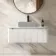Sorrento Fluted Coastal White Wall Hung Drawer Vanity with Marble Top 1000mm - Excludes Counter Top Basin