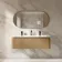 Sorrento Fluted Country Oak Wall Hung Double Basin Drawer Vanity 1200mm