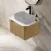 Sorrento Fluted Country Oak Wall Hung Drawer Vanity with Marble Top 600mm - Excludes Counter Top Basin