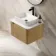 Sorrento Fluted Country Oak Wall Hung Drawer Vanity with Marble Top & Reno Basin 600mm