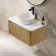 Sorrento Fluted Country Oak Wall Hung Drawer Vanity with Marble Top & Nevis Basin 800mm