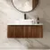 Sorrento Fluted Black Walnut Wall Hung Drawer Vanity with Marble Top & Marin Basin 1000mm